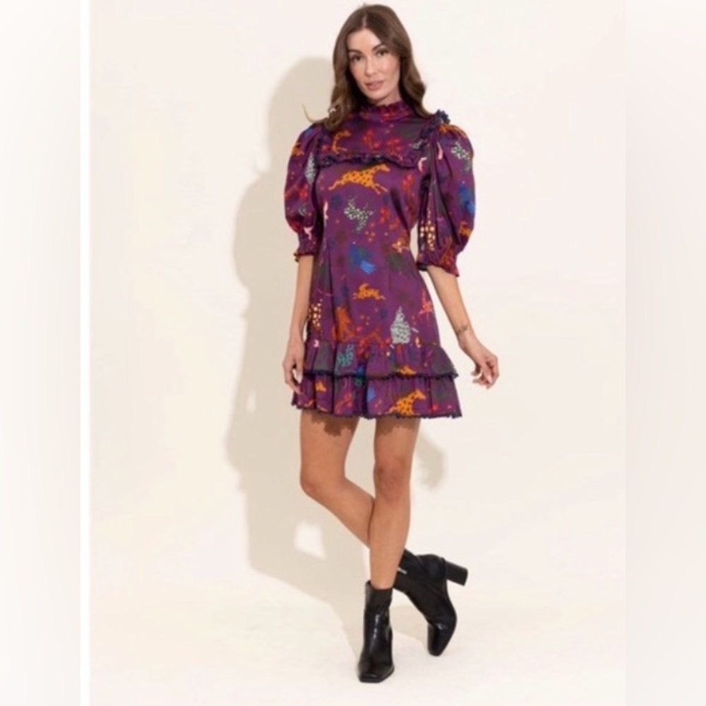 Alden Adair   Chic Purple Floral Mini Dress